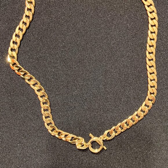 Gold Tone Cuban Chain with Toggle Clasp Charm (16") - Picture 2 of 9